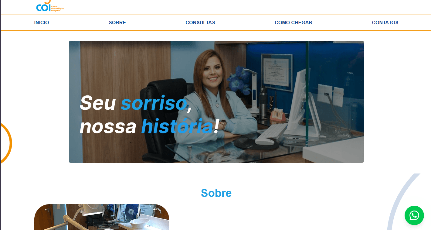 Site Institucional COI Odonto desenvolvido pela Archipixel